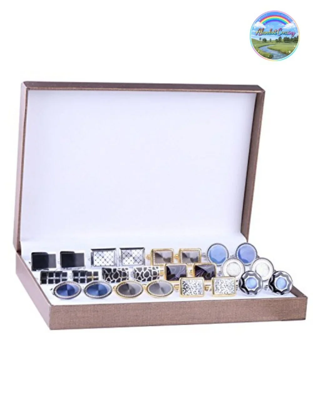 12 Pairs Cufflinks Set for Men - Black Suit Tuxedo Shirt Wedding Business